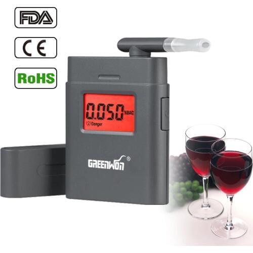 5pcs/ High Sensitive Breath Alcohol Tester Prefessional LCD Digital Breathalyzer with Backlight Alcohol Detector Alcotester