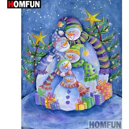 HOMFUN Full Square/Round Drill 5D DIY Diamond Painting "Cartoon snowman" Embroidery Cross Stitch 3D Home Decor Gift A17678
