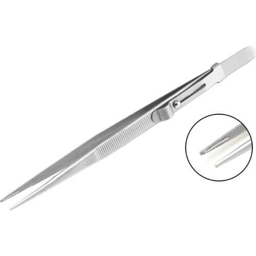 Antislip Stainless Steel LP Vinyl Record Cartridge Stylus Turntable Installation Tweezers Clamp Clip with Lock Slot