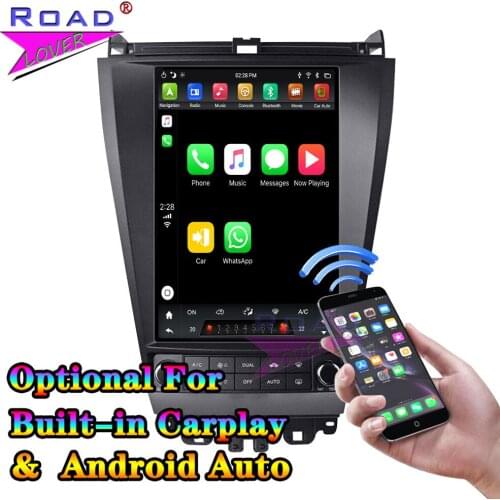 For Honda Accord 7 2003-2007 Tesla Style GPS Navigation Android 9.0 4G+64G PX6 6 Core 12.1" Car Multimedia Player Tape Recorder