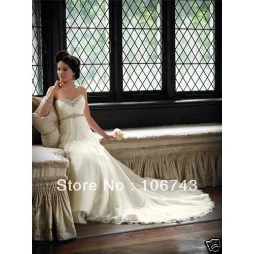 Free shipping new hot boho dress Sexy brides sweetheart princess crystal appliques Custom bridal gown Bespoke Wedding Dresses