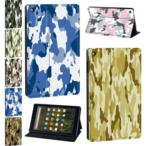 Drop Resistance Tablet Case for Amazon Fire 7 (5th 7th 9th)/HD 8 (6th 7th 8th) Gen/HD 10(5th 7th 9th) Camouflage Pattern Series