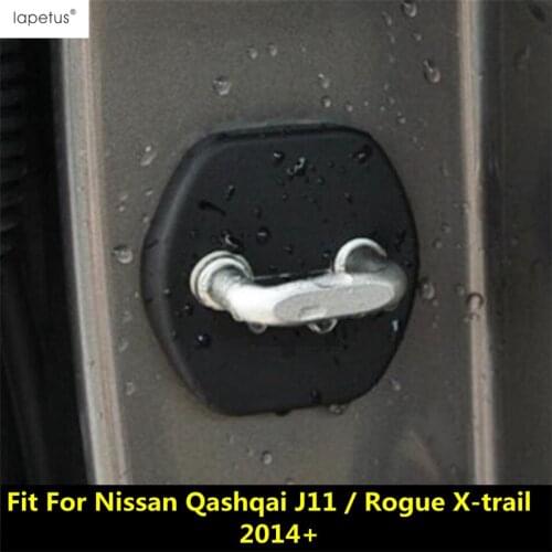 Black Plastic Accessories For Nissan Qashqai J11 / Rogue X-trail X trail 2014 - 2020 Car Door Lock Protector Molding Cover Trim