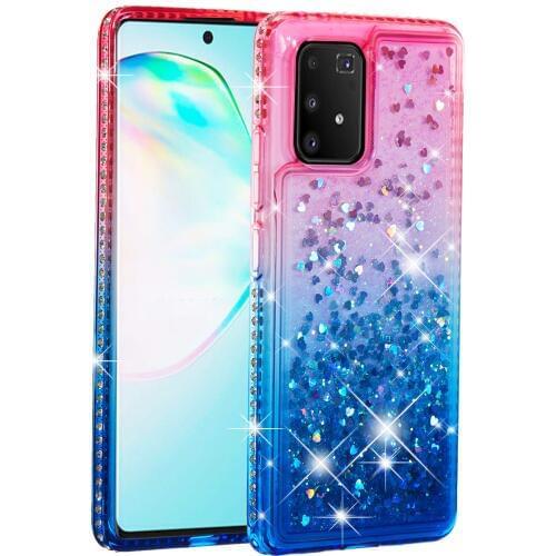 For Huawei P30 Pro Lite Fashion Gradient Glitter Quicksand Transparent Back Case Diamond Shockproof TPU Mobile Phone Cover Capa