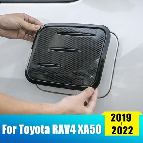 Car Fuel Tank Cover Oil Cap Decorative Trim Sticker For Toyota RAV4 2019 2020 2021 RAV 4 XA50 ABS Carbon fiber Accessories