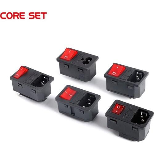 AC-14-F16 Full Copper Integrated Power Socket DB-8-8 AC-14-F19 AC-01 For KCD1 10A Plug Male Connector KCD4 KCD3 Power Socket New