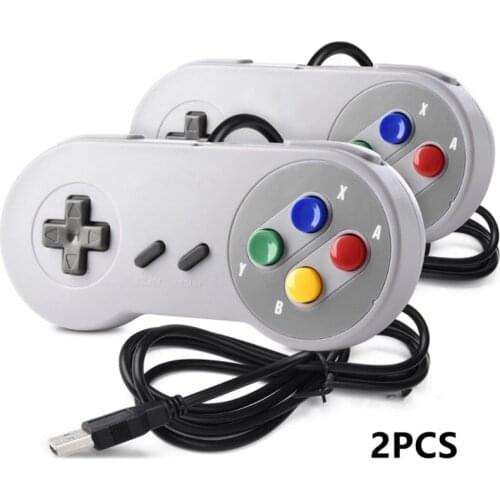 2pcs USB Controller Gamepad Super Game Controller SNES USB Classic Gamepad Game joystick for Nintendo SNES For MAC Computer NEW