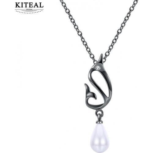KITEAL New Beautiful Fashion Gold color White women necklaces SWAN 4.2CM fashion style gargantilha christmas gift