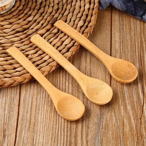 5Pcs Small Wooden Salt Spoon Solid Wood Condiments Spoon Handmade Honey Teaspoon Seasoning Sugar Coffee Tea Jam Mustard Ice Crea
