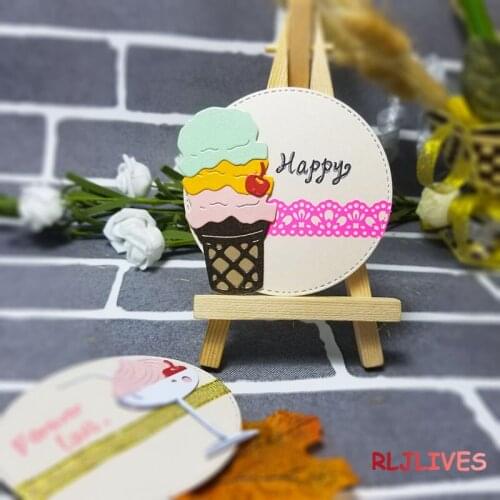 Ice Cream Metal Cutting Dies DIY Scrapbooking Card Stencil Paper Craft Handmade Album Handbook Decoration