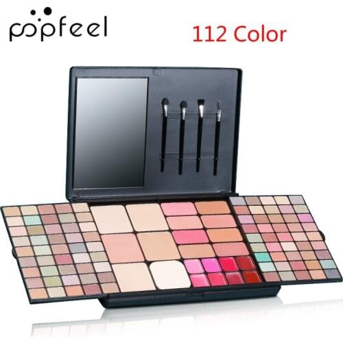 112 Colors Make Up Kit Professional Eyeshadow Palette Foundation Powder Lipstick With Mirror Brush Cosmetics Women Makeup Set