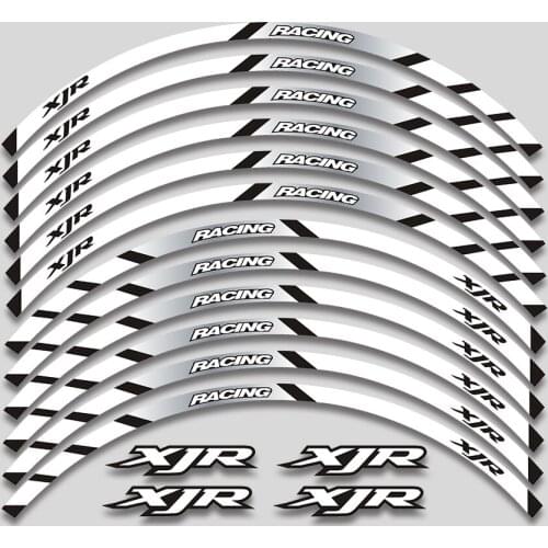 A set of 12pcs high quality motorcycle wheel decals waterproof Reflective stickers rim stripes For Yamaha XJR 400 1200 1300