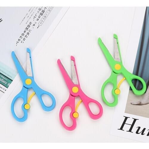 Stainless Steel Scissors Childrens Shears Save Work Elasticity Safety Hand Scissors Round Hand Scissors Factory Direct Sales