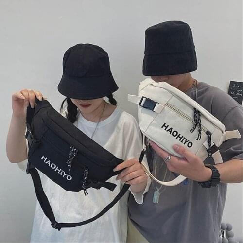 2021 New Men Casual Canvas Bag Large Capacity Crossbody Bag Adjustable Hip Belt Pouch Unisex Travel Waist Pack Chest Bags