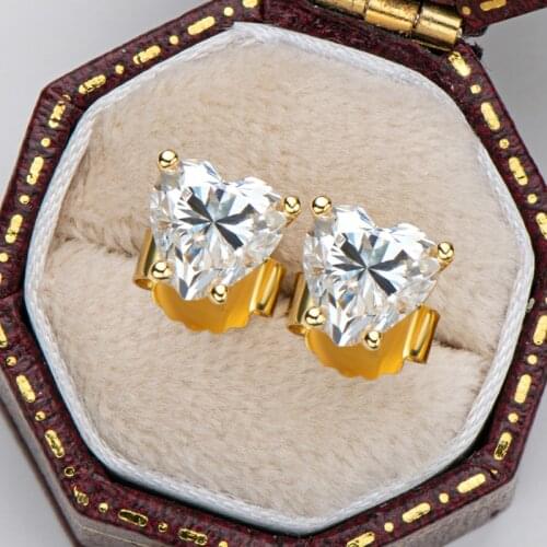 Real 0.5/1 Ct moissanite stud earrings For Women 100% 925 Sterling Silver Sparkling Wedding Top Quality Ladies Earrings