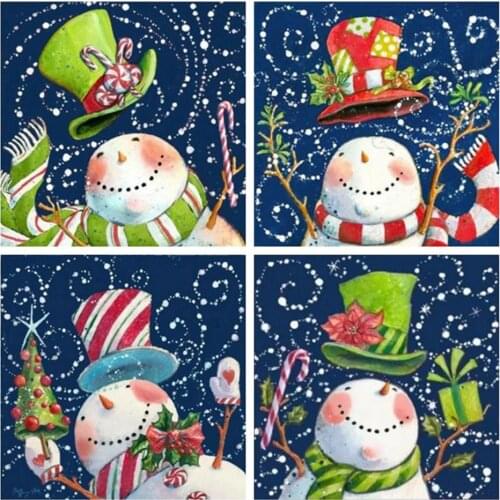 Christmas Diamond Painting Snowman Full Square/Round Drill Winter Diamond Embroidery Cartoon Home Decor Christmas Gift