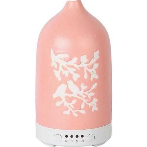 Hand-Crafted Stone Diffuser, 100ml Ceramic Essential Oils Aroma Diffuser Ultrasonic Air Humidifier Auto-off for Home Bedroom