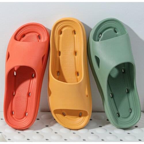 Shower Slippers Bathroom Slide Sandal Weep Hole Anti-Slip Lightweight Indoor Soft Sole Slide Women Men Summer Shoes