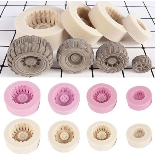 Silicone Tires Wheel Fondant Cake Molds Chocolate Cookies Mould Bakeware Home Kitchen Baking Decorating Tools Accessories Cute