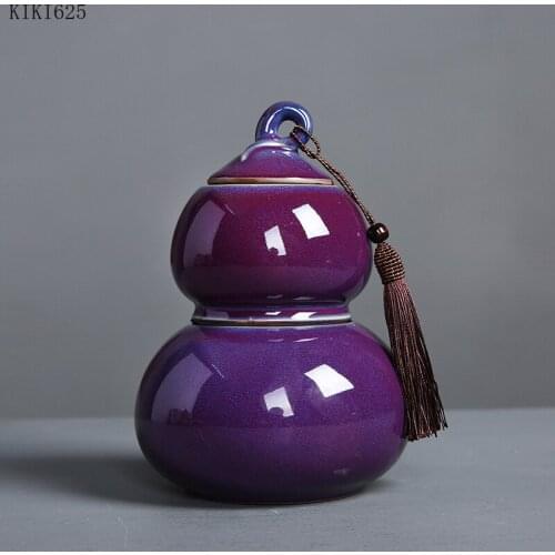 Modern Double Layer Gourd Tea Cans Ceramic Sealed Cans Household Candy Coffee Bean Storage Box Kitchen Container Home Decoration