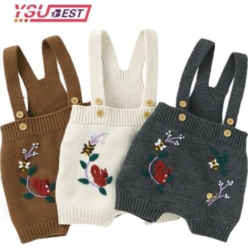 Baby Girls Knit Rompers Newborn Kid Baby Girl Boy Clothes Cotton Floral Playsuit Baby Jumpsuit Outfits Infant Toddler Rompers