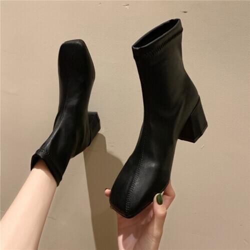 Sexy Party High Heels Brand Design Pumps High Quality Ladies Shoes Autumn Female Heel Luxury Boots Women Shoes Soft Leather Bota
