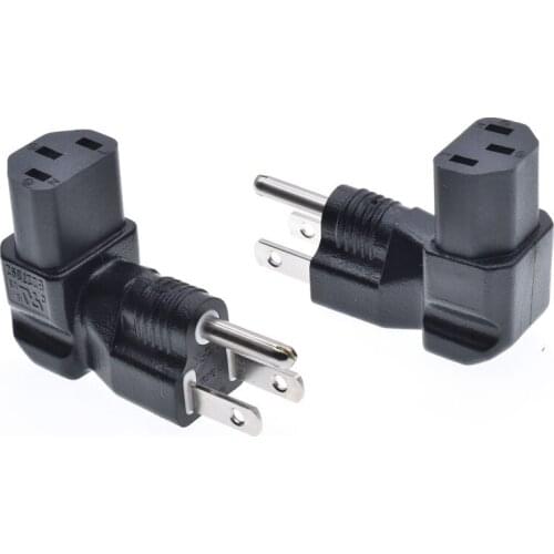 US to C13 plug adapter extension Type B 3 pins to IEC cabinet 15A 125V angle 90 dergee America wireless power adapter