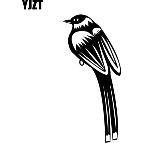 YJZT 7.3CM*16.1CM Bird Creative Cartoon Pattern Decor Body Of Car Vinyl Decal Car Sticker Black/Silver C4-3011
