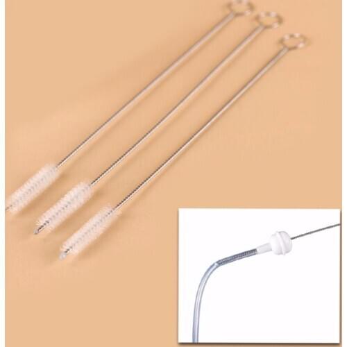 10pcs Stainless Steel Nylon Baby Bottle Straw Clear Brush Baby Bottle Pipe Nipple Brush Cleaner