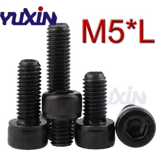 100Pcs/Lot Metric Thread M5*L(=6/8/10/12/14-70mm) Alloy Steel Grade 12.9 DIN912 Hex Socket Cap Model Toy Car Screws
