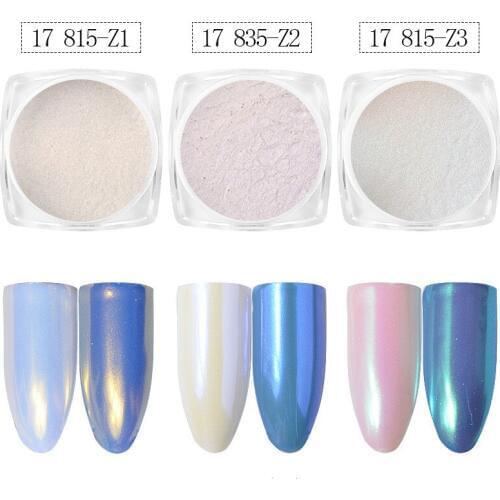 2g/Box Nail Glitter Shining Diamond Pearl Shimmer Nail Powder Nail Dust Powder 3 Colors