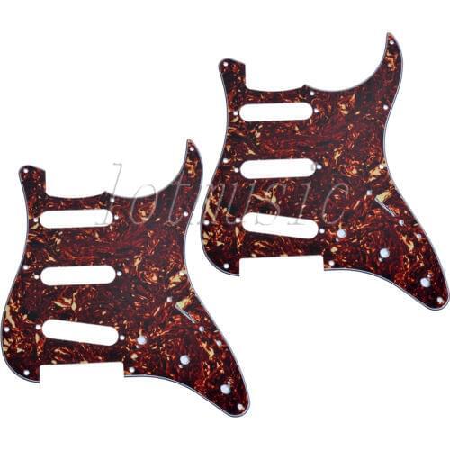 2*Guitar Pickguard Dark Brown Tortoise Shell 4-Ply 11 Hole Fit for Fender Strat Replacement