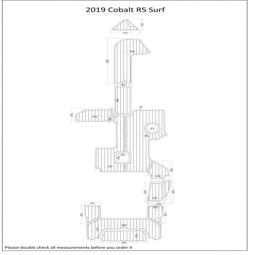 2019 Cobalt R5 Surf Swim Step & Cockpit Pad Boat EVA Teak Decking 1/4" 6mm