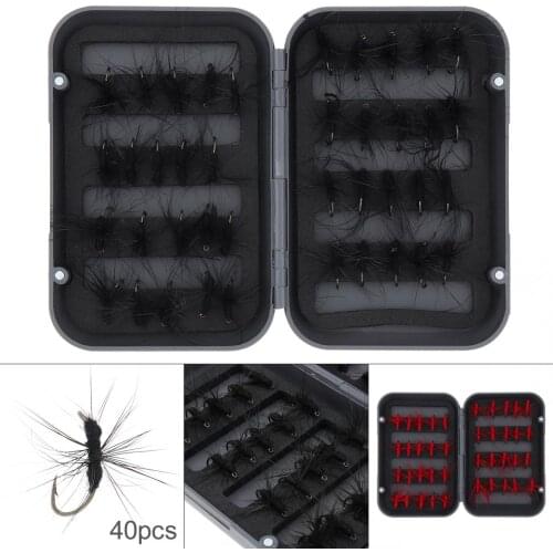 40pcs/Box Trout Fly Fishing Flies Kit Red Black Ants Artificial Insect Flying Lure Bait for Lake / River / Reservoir Pond