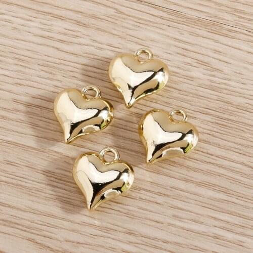 8pcs 11*13mm Metal Alloy Charms Gold Color Love Heart Pendants for Necklaces Bracelets Earrings Handmade Jewelry Making Crafts