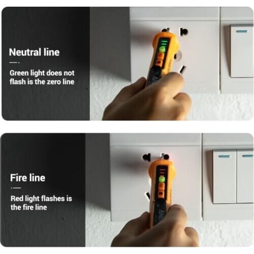 AC 12V-1000V Voltage Tester Pen Non-Contact Volt Detector Stick Adjustable Range Buzzer Sound Light Alarm Alert Flashlight VD901