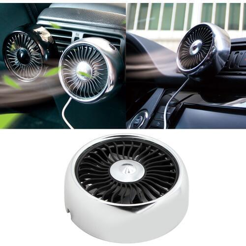 Car Home Fan Strong Wind Cooler Clip-on Mini USB Rechargeable Cooler Silver