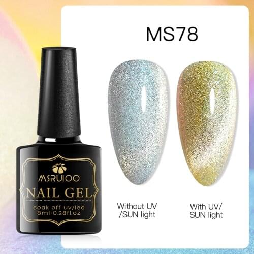 MSRUIOO 7ml Shiny Glitter Cat Eye Gel Nail Polish Chameleon Magnet Hybrid Varnishes Soak Off UV Base Polish For Manicure Gel