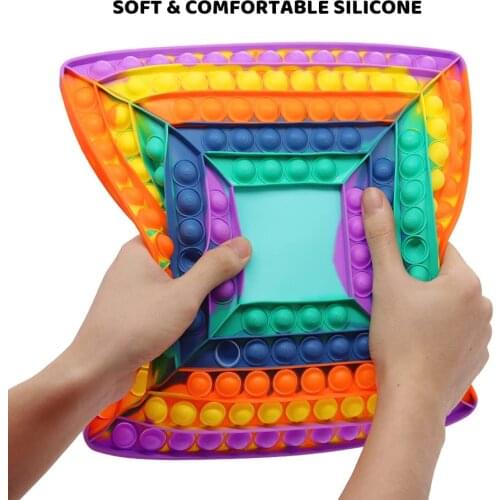 Big Pop Game Fidget Toys Sets Rainbow Chess Board Push Bubble Popper Sensory Fidget Toys for Parent-Child Time