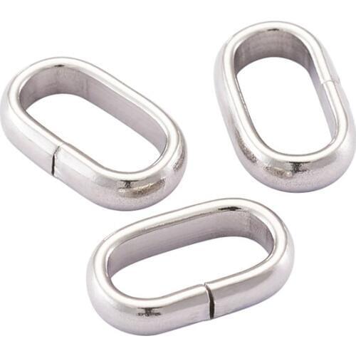 10pcs 100pcs 304 Stainless Steel Quick Link Connectors Linking Rings for Jewelry Making DIY Bracelet Necklace 9x5x2mm Hole: 7x3m