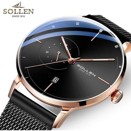 Luxury Brand Switzerland SOLLEN Japan MIYOTA Automatic Mechanical Men Watches Sapphire Waterproof Luminous Hands Clocks SL305