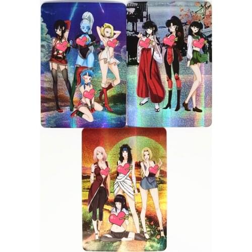 30pcs Super Dragon Ball NARUTO Detective Conan Case Closed Sexy Girls Female Character Heroes Battle Card Game Collection Cards