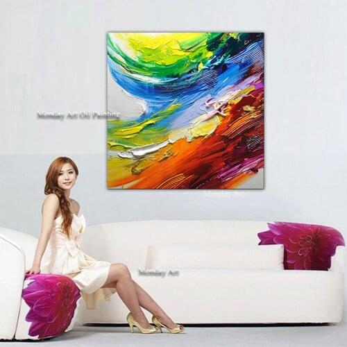 Big Size Decorative Poster Wall Art Canvas knife Oil Painting Modern Abstract Paintings Wall Picture For Living Room Home Decor