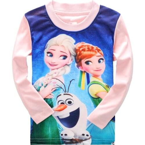 Anna Elsa Long Sleeve Children minnie T-Shirts Cotton Boys Olaf T Shirt Kids TShirt Autumn Kids Girls Tops Children Clothes