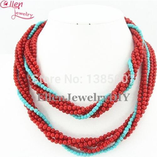 Long Style Design Red Coral Necklace,nigerian wedding african beads Coral Jewelry Necklace Bridesmaid Gift BL0056