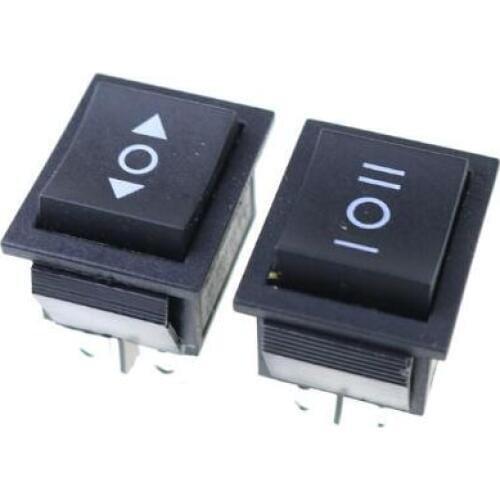 KCD4 black Rocker Switch Power Switch ON-OFF-ON 3 Position 6 Pins With Light 16A 250VAC/ 20A 125VAC