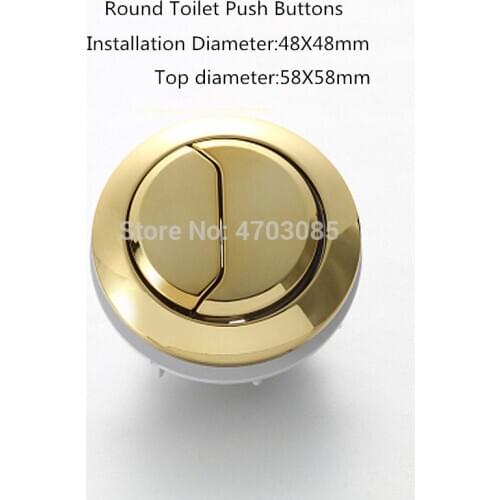 Top diameter 58mm Round toilet dual push button,Installation Diameter 48mm toilet push button,Toilet water tank Push Buttton