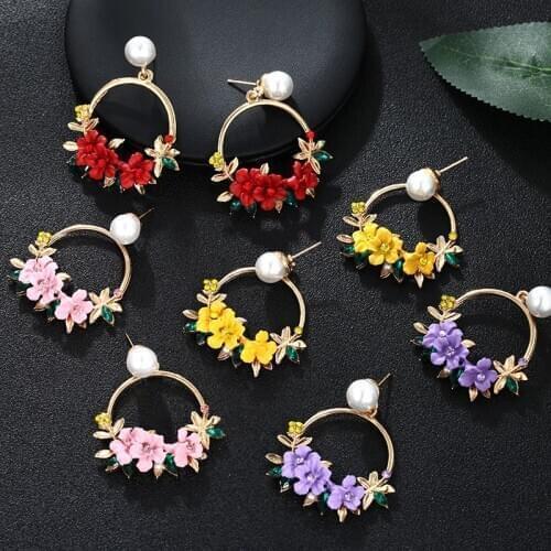 Fashion Trendy Earrings Flowers Stud Earrings for Women Vintage Creative Temperament Contracted Woman Stud Earrings Fine Jewelry