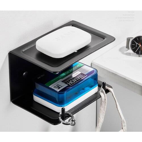 Shower Caddy Corner Shelf Wall Mounted Aluminum Black Two Layer Shelves Bathroom Kitchen Organizer Rustproof Black