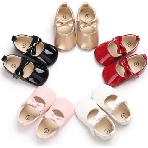 New Toddler Baby Girls Shoes PU Leather Shoes Soft Sole Crib Shoes Spring Autumn First walkers 0-18M